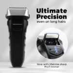 Waterproof reciprocating razor, smart digital display electric shaver, 3 floating aluminum foil mesh - Image 2