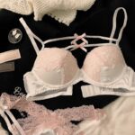 Contrasting color lace patchwork sexy lingerie set bra bikini set - Image 2