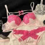 Contrasting color lace patchwork sexy lingerie set bra bikini set - Image 4