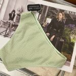 Pure cotton women's briefs with brushed checkered striped print pattern design - Image 5