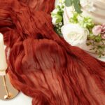 Crepe table runner Zou tablecloth Bali yarn wedding party decoration wedding arrangement twisted pleated yarn - Image 4