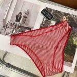 Pure cotton women's briefs with brushed checkered striped print pattern design - Image 10