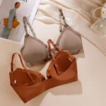 Seamless sexy large size underwear for women thin small chest gathered adjustment type ladies front buckle beautiful back bra - Image 9