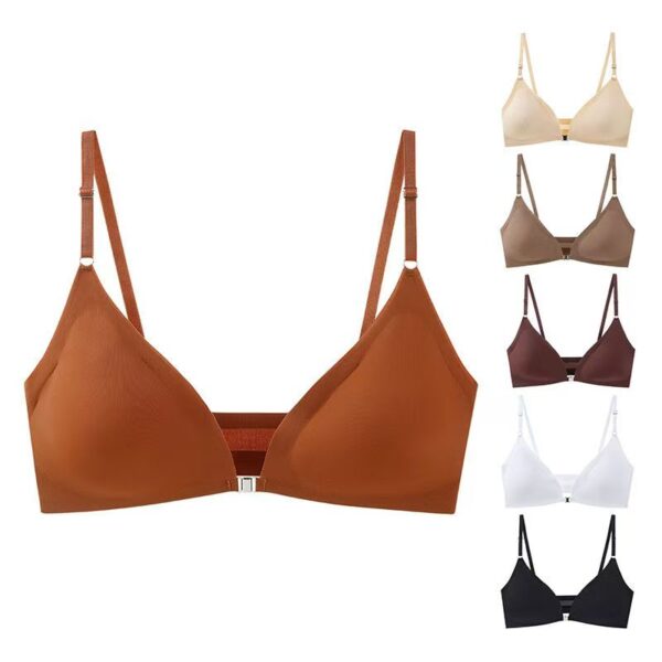 Seamless sexy large size underwear for women thin small chest gathered adjustment type ladies front buckle beautiful back bra