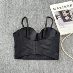 Sexy nightclub dancing wear chest wrap diamond camisole vest outside the fashionable short gathered herringbone bra top - Image 5
