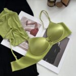 Romantic Monologue Glossy Underwear Women Gathered Summer Thin Wire-free Bra Comfortable Anti-drooping Girls Bra - Image 4