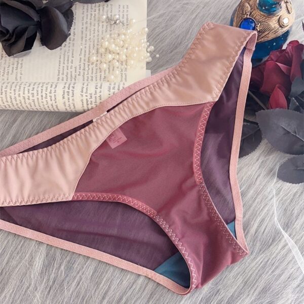 Sexy underwear ultra-thin breathable splicing mesh pure cotton crotch low waist briefs