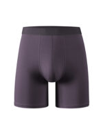 Bamboo fiber men's long underwear, mid-waist black men's shorts, breathable casual sports underwear. - Image 7