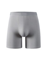 Bamboo fiber men's long underwear, mid-waist black men's shorts, breathable casual sports underwear. - Image 8