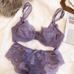 sexy lingerie and bra set with gentle purple lace design - Image 5