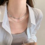 S925 Silver Necklace - A double-layer, light luxury, niche silver necklace with a high-end feel. The collarbone necklace won't fade - Image 2