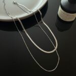 S925 Silver Necklace - A double-layer, light luxury, niche silver necklace with a high-end feel. The collarbone necklace won't fade - Image 3