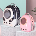 Pet cartoon design space capsule backpack, cat and dog carrier, pet carrier, suitable for hiking camping.