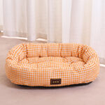Plaid print design cat bed universal dog bed for all seasons semi-enclosed soft bed for kittens spring and autumn sleeping mat for dogs and cats - Image 3