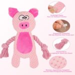 Pet plush sound-emitting cotton rope toy pink cute little pig - Image 7