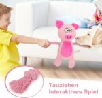 Pet plush sound-emitting cotton rope toy pink cute little pig - Image 3