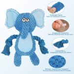 Blue little elephant pet plush sound-making cotton rope toy dog training toy - Image 7
