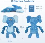 Blue little elephant pet plush sound-making cotton rope toy dog training toy - Image 2