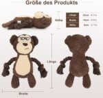 Cute and mischievous brown monkey pet plush sound-making cotton rope toy dog and cat training toy - Image 2