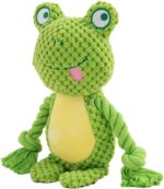 Green frog pet plush sound-making cotton rope toy dog training toy