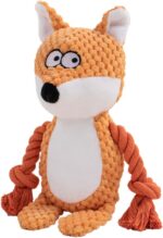 Orange fox, cat, dog, pet plush sound-making cotton rope toy, cat cotton doll