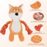 Orange fox, cat, dog, pet plush sound-making cotton rope toy, cat cotton doll - Image 7