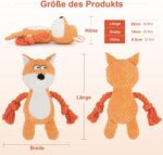 Orange fox, cat, dog, pet plush sound-making cotton rope toy, cat cotton doll - Image 2