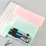 Transparent frosted stationery box, student storage pen case wholesale, pencil case, multi-purpose creative stationery plastic pencil case