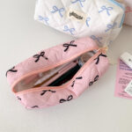 Bow pen case, student large-capacity stationery bag, girl's desk DIY material storage bag - Image 4