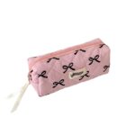Bow pen case, student large-capacity stationery bag, girl's desk DIY material storage bag