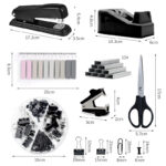 Macaron-colored student stationery set, office stapler, nail remover and tape holder combination set. - Image 13