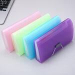 3-compartment candy-colored A6 mini organ bag, office supplies, document storage, ticket holder, transparent file folder - Image 8