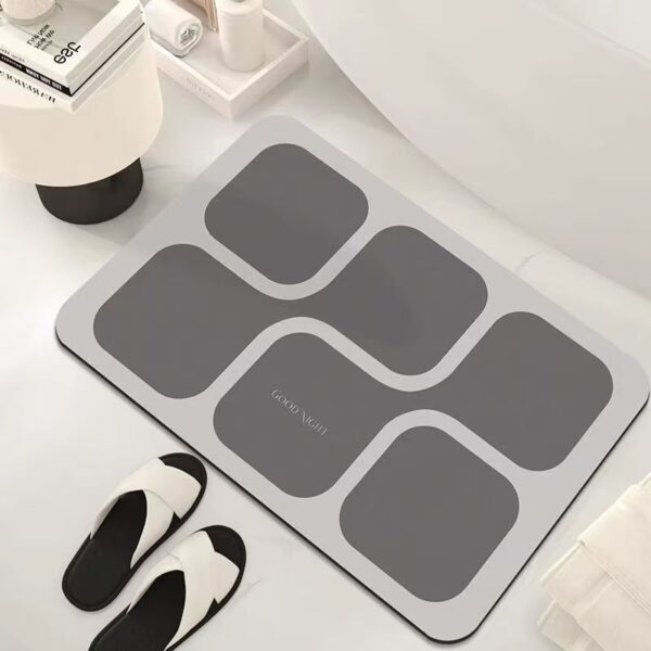 Simple lattice pattern diatom bathroom floor mat, absorbent door mat.