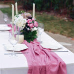 Pink Cotton and Linen Wedding Party Decoration Table Runner Tablecloth - Image 4