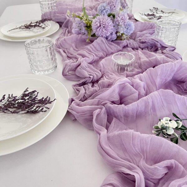 Crepe table runner Zou tablecloth Bali yarn wedding party decoration wedding arrangement twisted pleated yarn