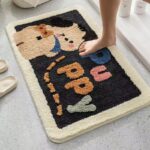 Cartoon design imitation cashmere soft bathroom absorbent mat household bathroom floor mat. - Image 5
